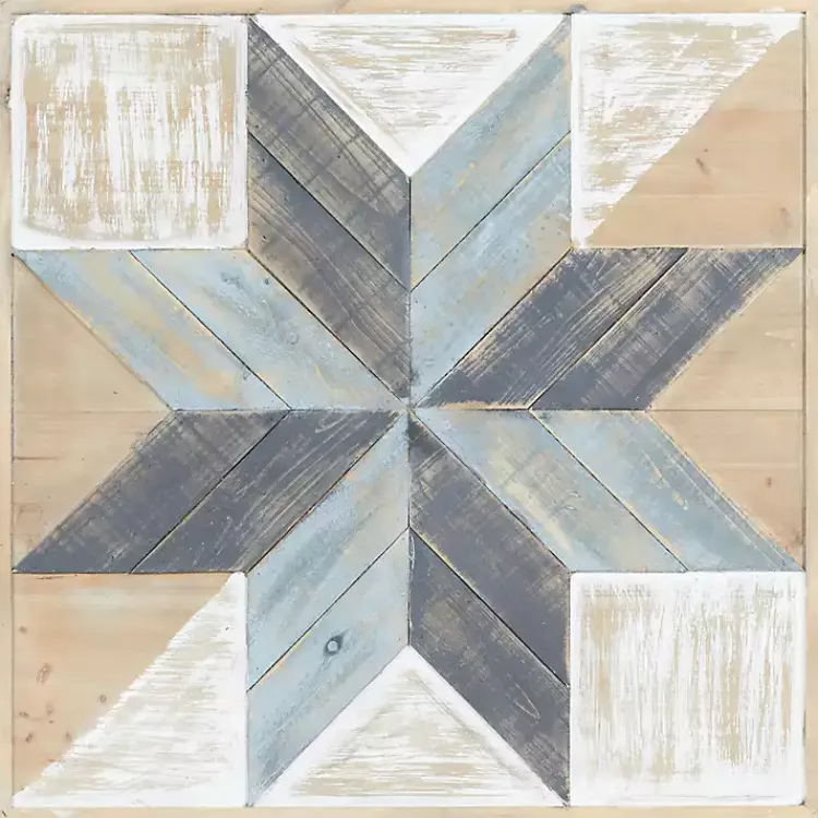 Kirklands Home Distressed White and Blue Farm Star Wall Plaque Online