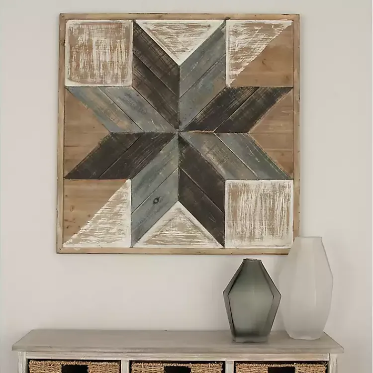 Kirklands Home Distressed White and Blue Farm Star Wall Plaque Online