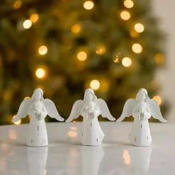 Statues & Figurines>Kirklands Home Distressed Angel Figurines, Set of 3 White