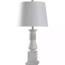 Kirklands Home Distressed Asher Table Lamp White Outlet