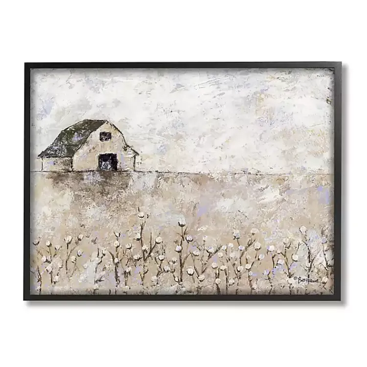 Kirklands Home Distressed White Barn Framed Wood Wall Plaque Tan New