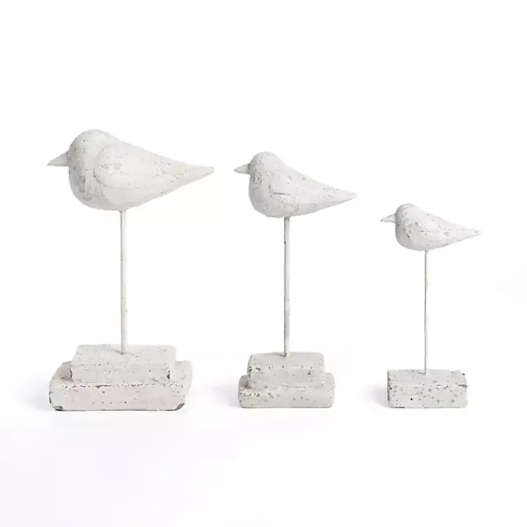 Statues & Figurines>Kirklands Home Distressed Bird Figurines, Set of 3 White