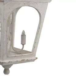 Kirklands Home Distressed Carriage Pendant Light White