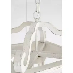 Kirklands Home Distressed Carriage Pendant Light White