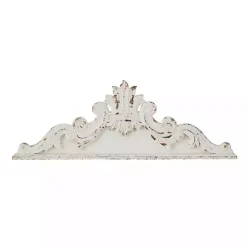 Kirklands Home Distressed Carved Arabesque Wall Plaque White Outlet