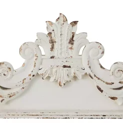 Kirklands Home Distressed Carved Arabesque Wall Plaque White Outlet