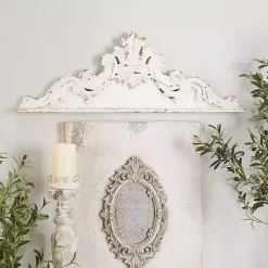 Kirklands Home Distressed Carved Arabesque Wall Plaque White Outlet