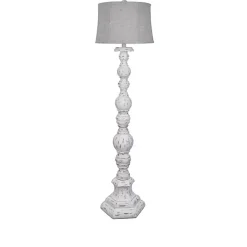 Kirklands Home Distressed White Floor Lamp New