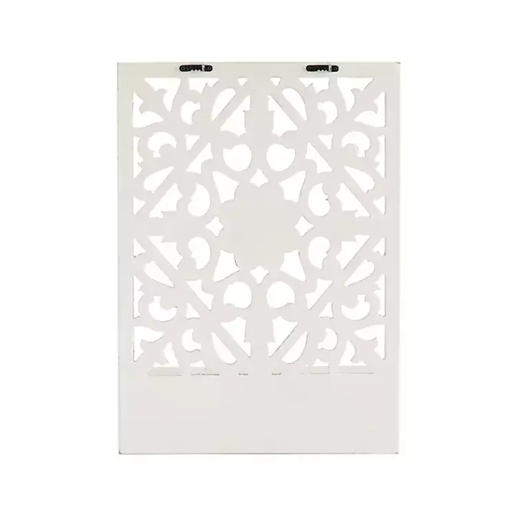 Kirklands Home Distressed White Floral Carved Wall Shelf Discount