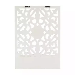 Kirklands Home Distressed White Floral Carved Wall Shelf Discount