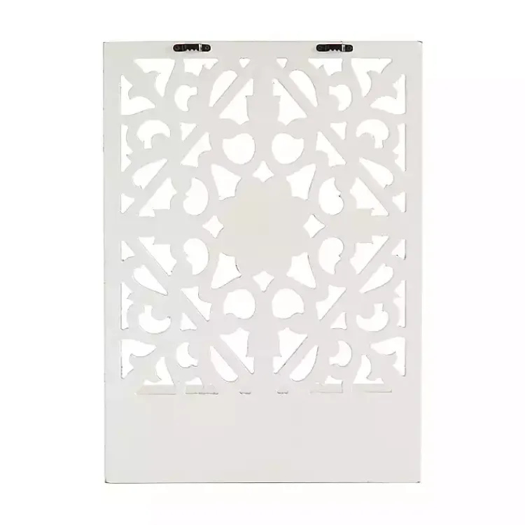 Kirklands Home Distressed White Floral Carved Wall Shelf Discount