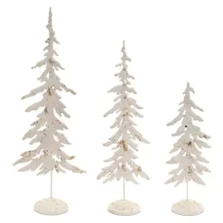 Christmas Decorations>Kirklands Home Distressed White Metal Pine Trees, Set of 3