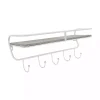 Kirklands Home Distressed White Metal Wall Shelf with Hooks Sale