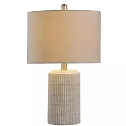 Kirklands Home Distressed Modern Farmhouse Table Lamp White Sale