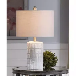 Kirklands Home Distressed Modern Farmhouse Table Lamp White Sale