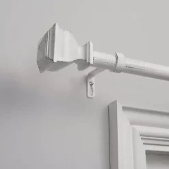 Kirklands Home Distressed White Napoleon Curtain Rod, 120 in. New
