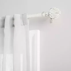 Kirklands Home Distressed White Open Sphere Curtain Rod, 120 in. Discount