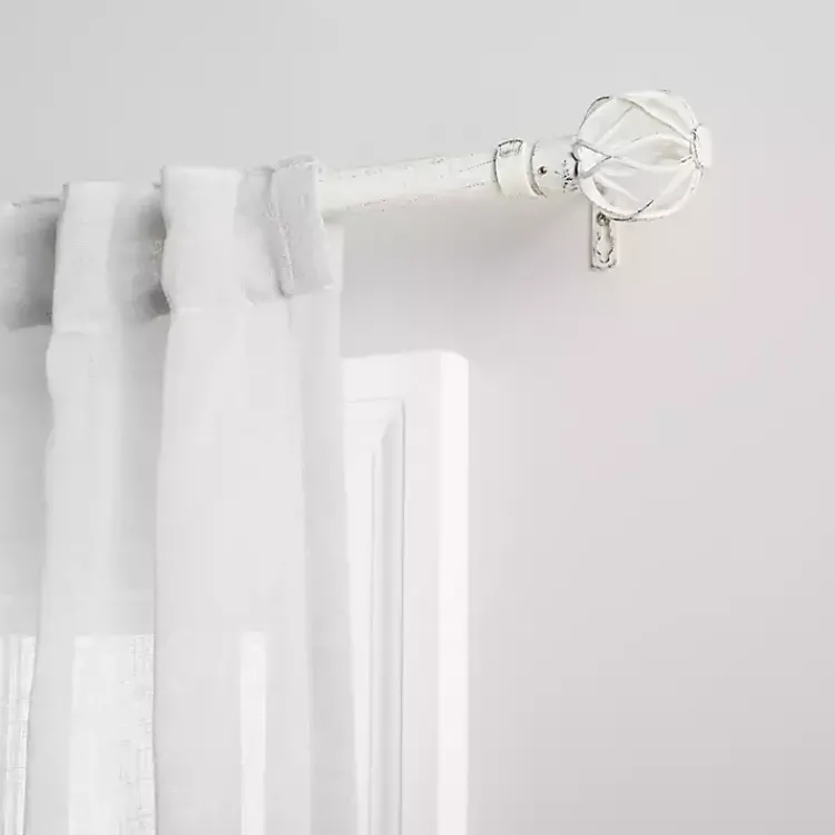Kirklands Home Distressed White Open Sphere Curtain Rod, 120 in. Discount