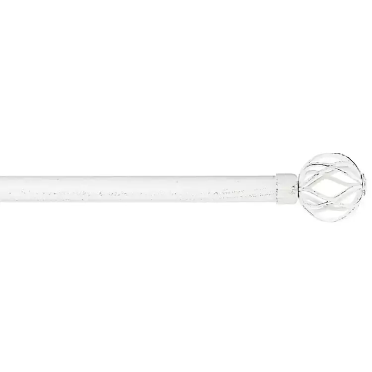Kirklands Home Distressed White Open Sphere Curtain Rod, 120 in. Discount