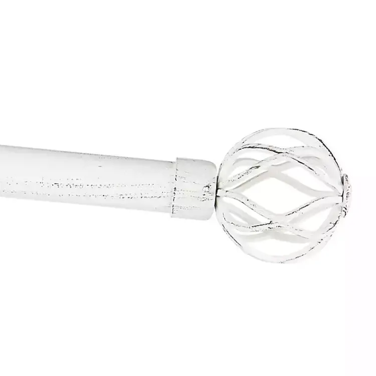 Kirklands Home Distressed White Open Sphere Curtain Rod, 120 in. Discount
