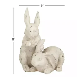 Kirklands Home Distressed Rabbits Statue White Sale