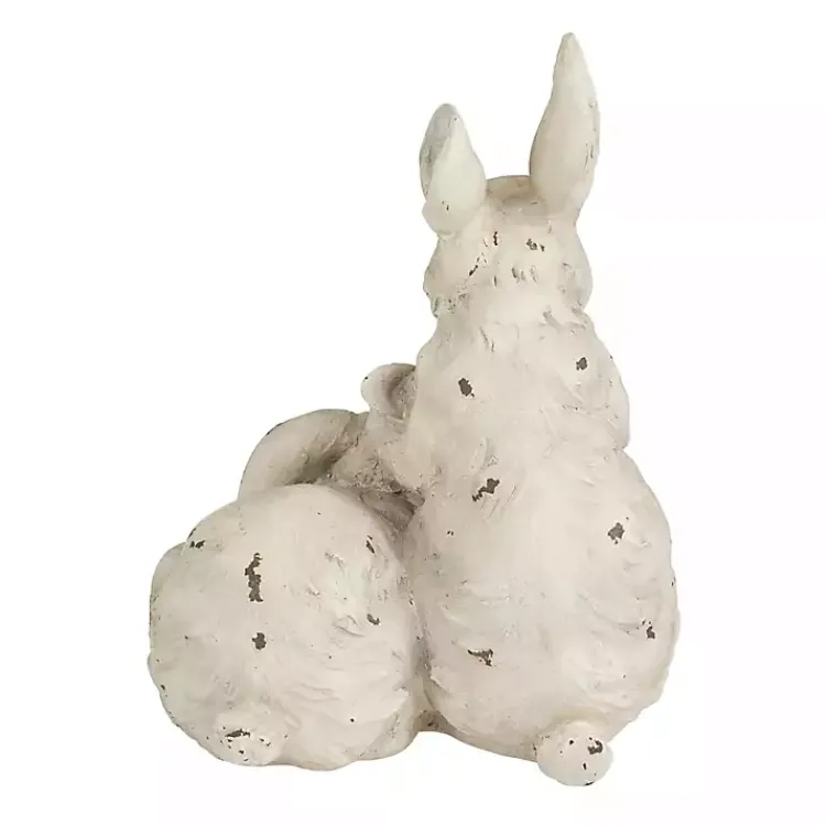 Kirklands Home Distressed Rabbits Statue White Sale