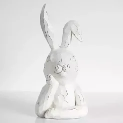 Statues & Figurines>Kirklands Home Distressed Sassy Bunny Statue White
