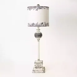 Kirklands Home Distressed White Square Base Buffet Lamp Online