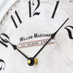 Kirklands Home Distressed White Two Grooves Iron Frame Wall Clock Sale