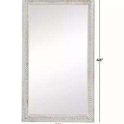 Kirklands Home Distressed White Wood Carved Frame Wall Mirror Outlet