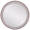 Kirklands Home Distressed White Wood Round Frame Wall Mirror Clearance