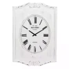Kirklands Home Distressed White Wood Scroll Wall Clock Sale