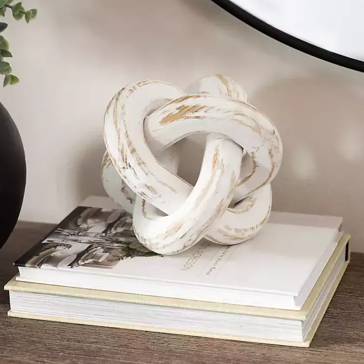 Statues & Figurines>Kirklands Home Distressed Wooden Knot White