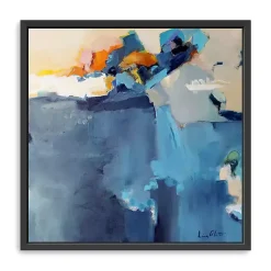 Kirklands Home Dizzy at the Edge Framed Canvas Art Print Blue Outlet