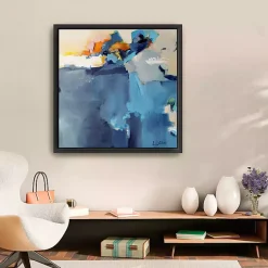 Kirklands Home Dizzy at the Edge Framed Canvas Art Print Blue Outlet