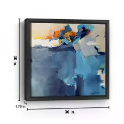 Kirklands Home Dizzy at the Edge Framed Canvas Art Print Blue Outlet