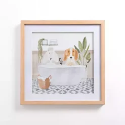 Kirklands Home Dog Pals Bathtub Framed Art Print Multi Best