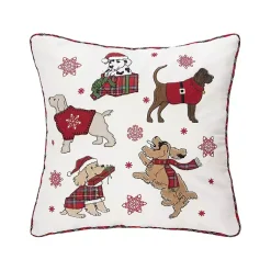 Christmas Pillows>Kirklands Home Dogs in Christmas Sweaters Throw Pillow