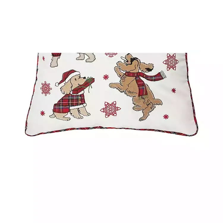 Christmas Pillows>Kirklands Home Dogs in Christmas Sweaters Throw Pillow