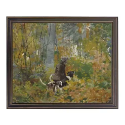 Kirklands Home Dogs in Woods Framed Art Print Hot