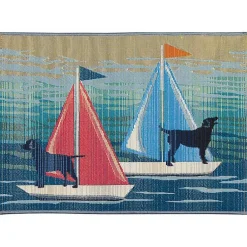 Kirklands Home Dogs on Sailboats Indoor/Outdoor Rug, 3x4 Outlet