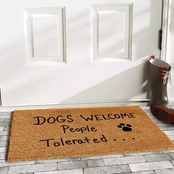 Kirklands Home Dogs Welcome Coir Doormat Hot