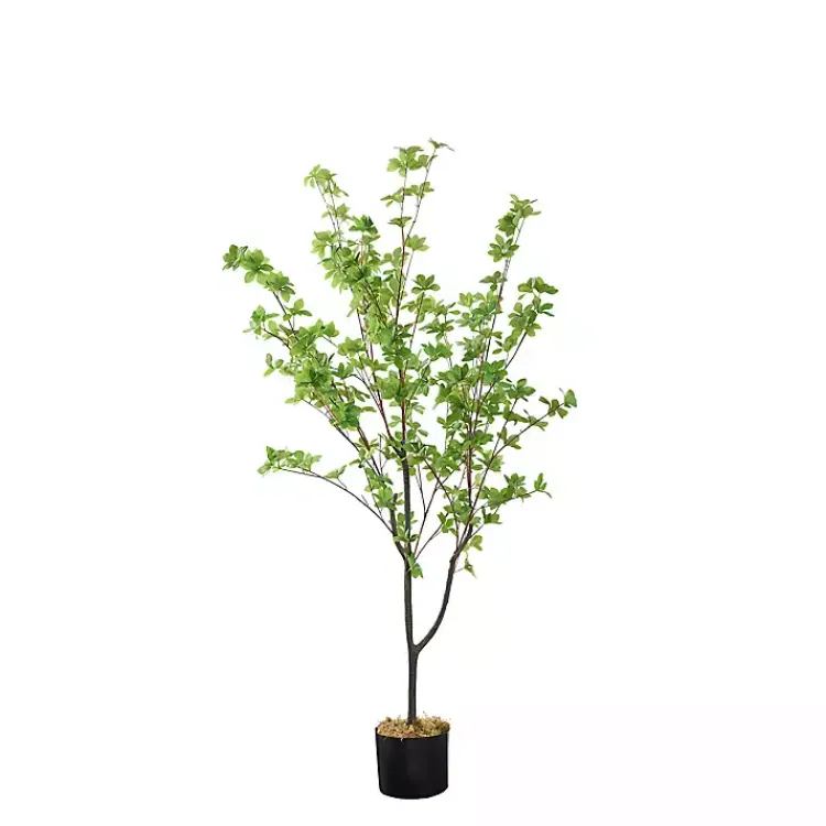 Trees & Topiaries>Kirklands Home Douban Tree in Black Pot, 5 ft.
