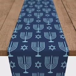 Hanukkah Decorations>Kirklands Home Double Blue Menorah Table Runner, 72 in.