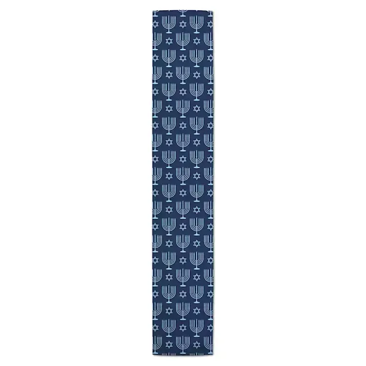 Hanukkah Decorations>Kirklands Home Double Blue Menorah Table Runner, 72 in.
