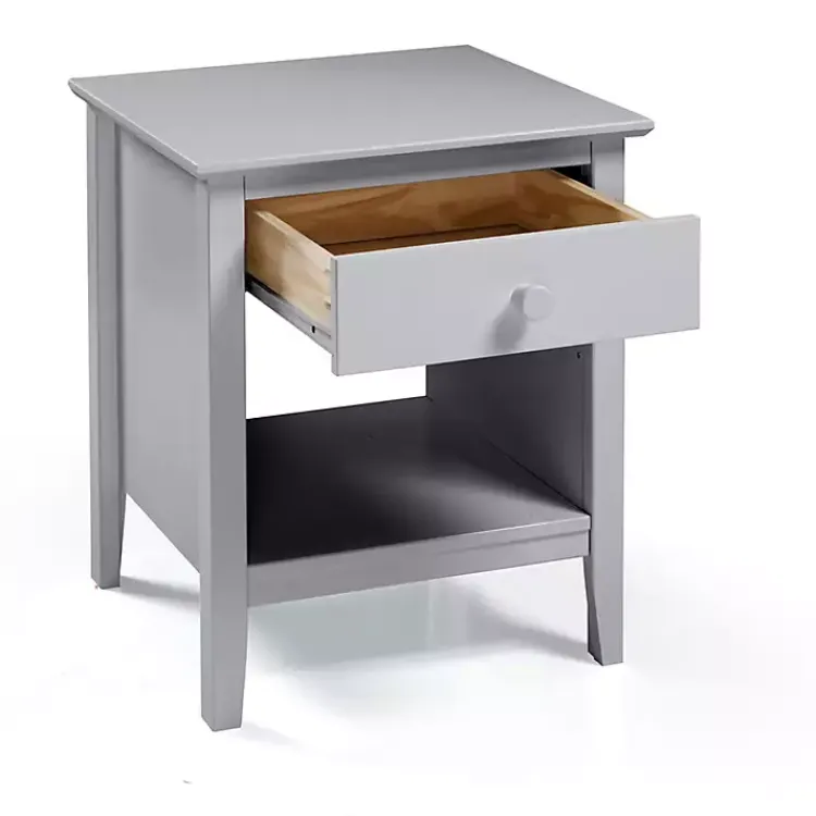 Kirklands Home Dove Brazilian Pine Wood Nightstand Gray Sale