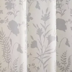 Kirklands Home Dove Gray Floral 2-pc. Curtain Panel Set, 96 in. New