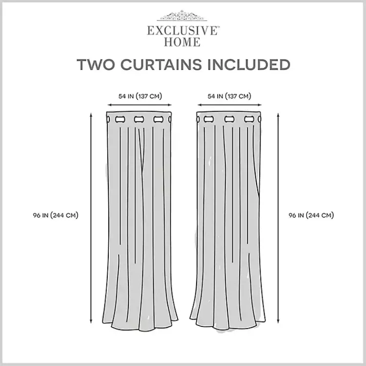 Kirklands Home Dove Gray Floral 2-pc. Curtain Panel Set, 96 in. New