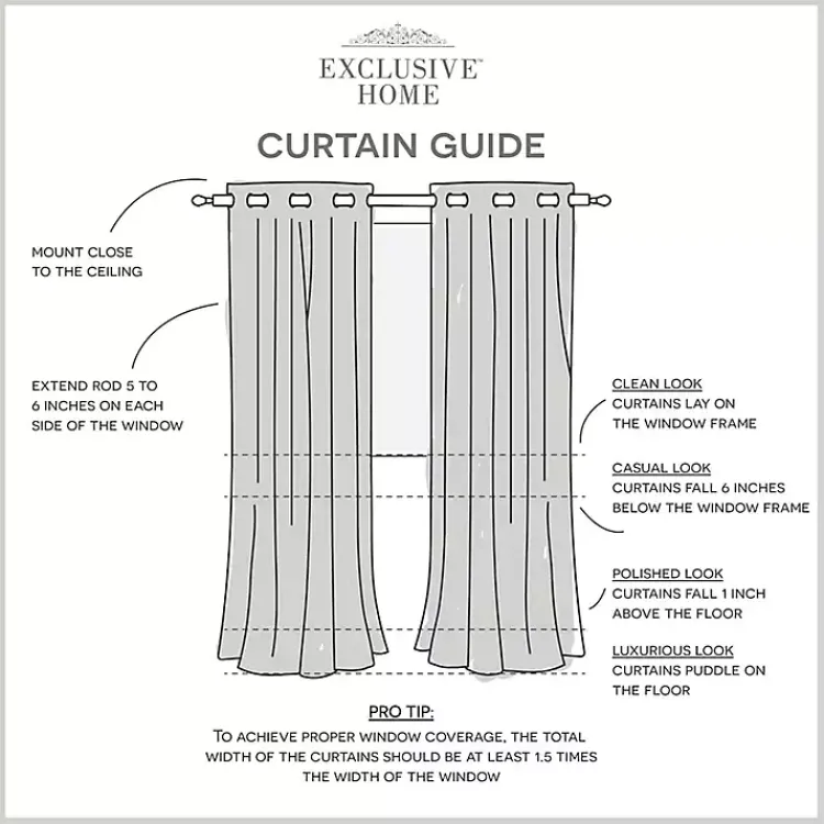 Kirklands Home Dove Gray Floral 2-pc. Curtain Panel Set, 96 in. New
