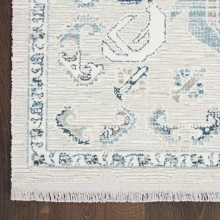 Kirklands Home Dove Gray Ornate Bordered Area Rug, 5x7 Clearance